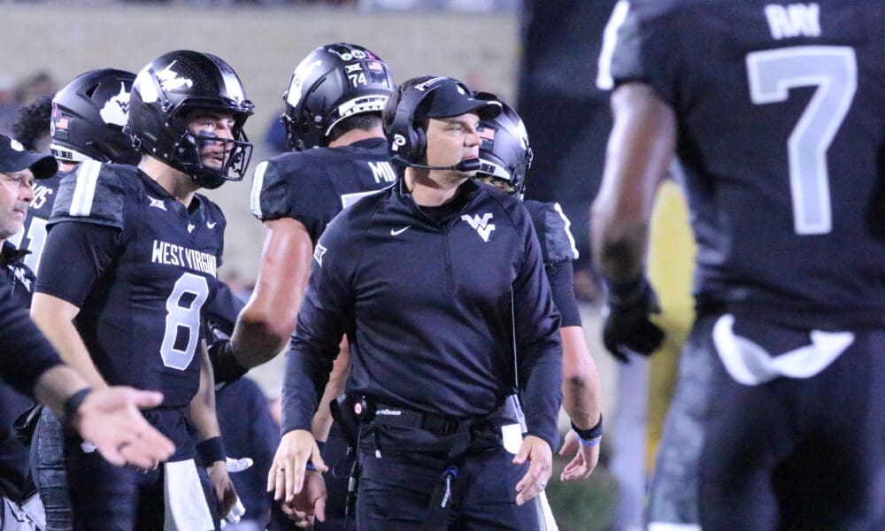 WVU Football Neal Brown and Nicco Marchiol