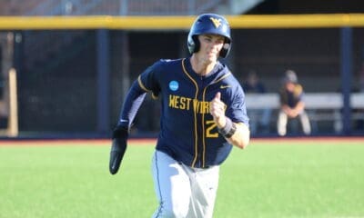 WVU Baseball Gavin Kelly after HR