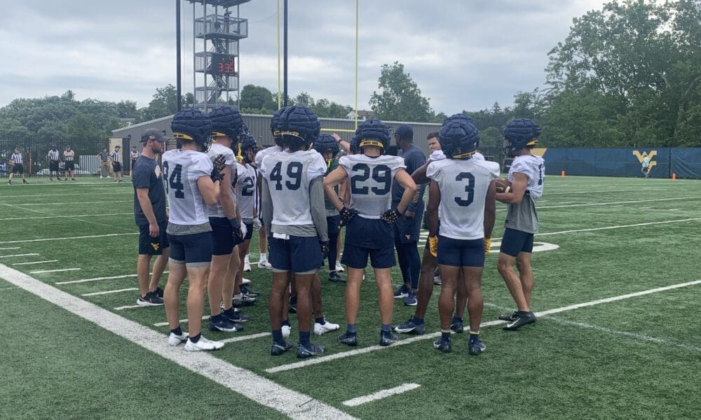 WVU Football players at practice