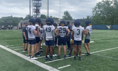 WVU Football players at practice