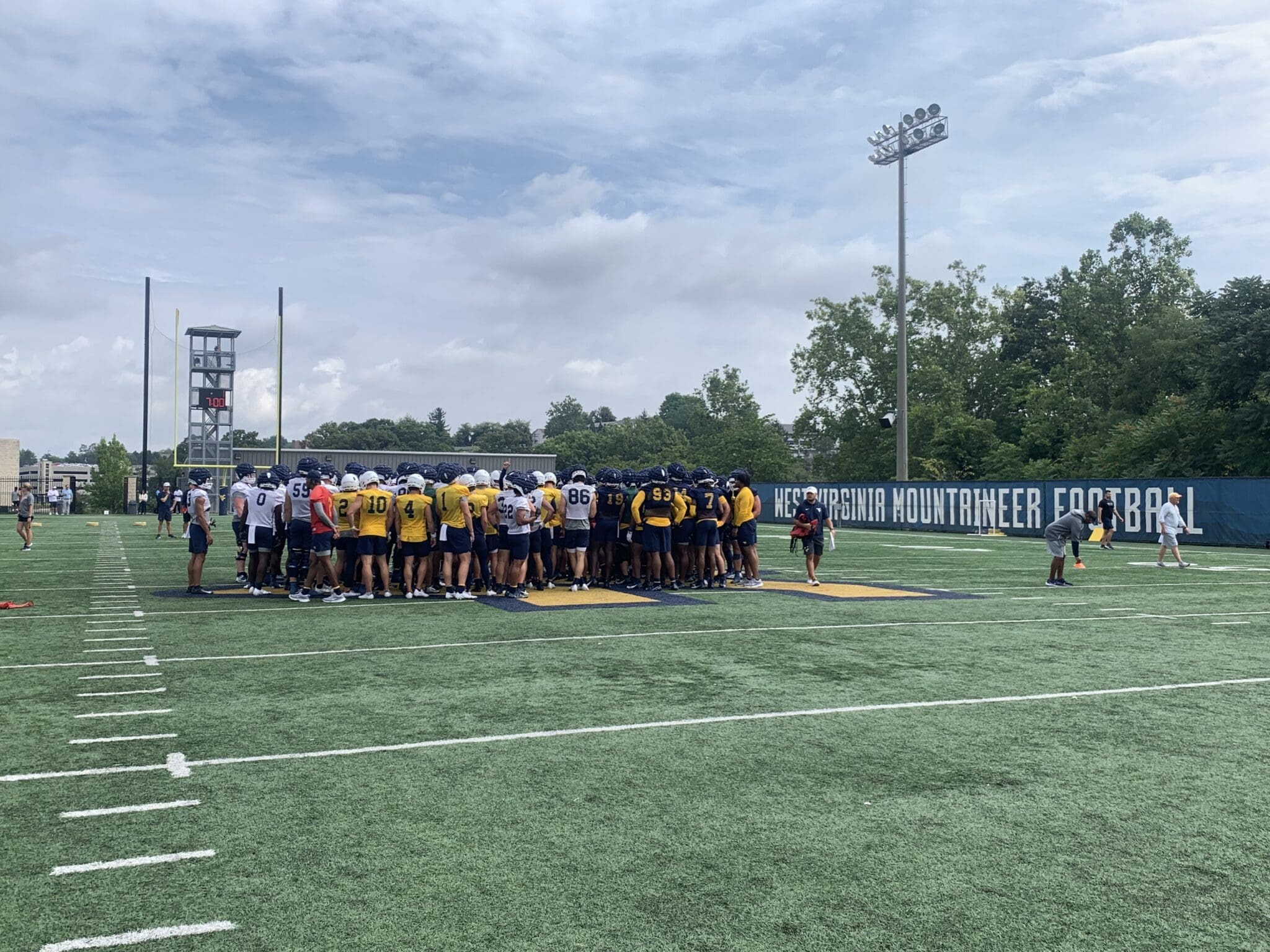 WVU Football practice field stock