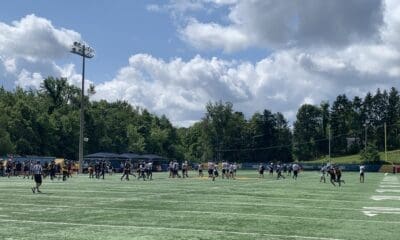 WVU Football at practice field stock
