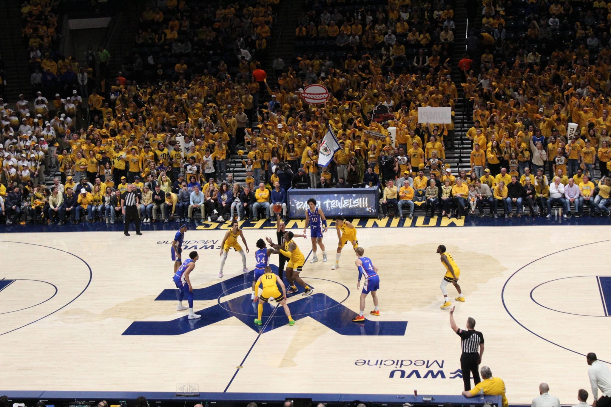 WVU basketball crowd during play stock