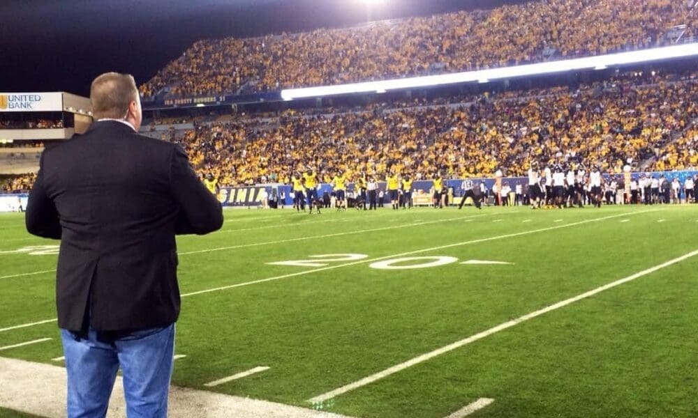 Dale Wolfley at stadium