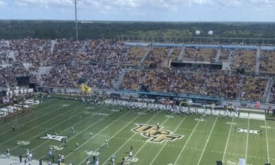 WVU flag on UCF field