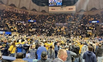 WVU Fans celebrate Kansas win