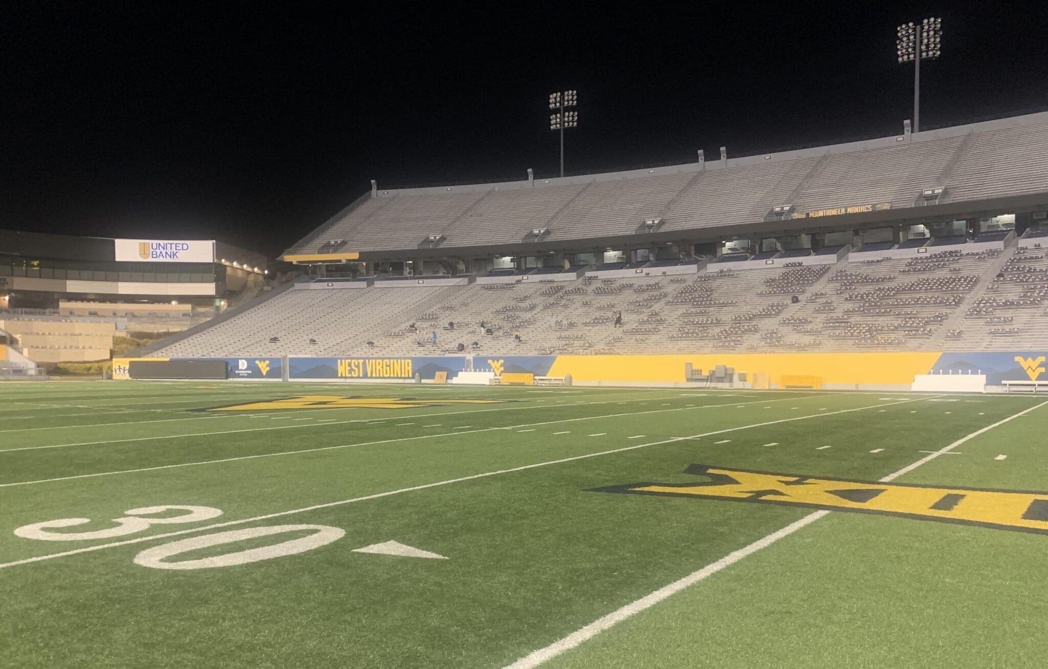 Big 12 logo at Milan Puskar Stadium stock