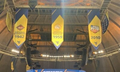 Banners at WVU Coliseum