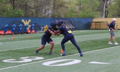 WVU Football LB Trey Lathan at practice