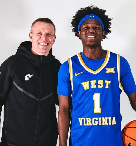 WVU Basketball HC Ross Hodge and top recruit Miles Sadler