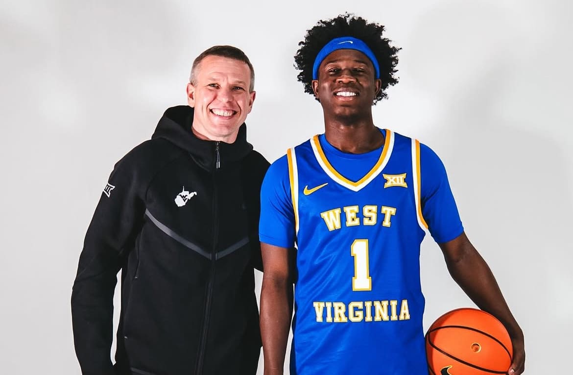 WVU Basketball HC Ross Hodge and top recruit Miles Sadler