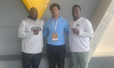 WVU Football DL commit Evan Powell with coaches