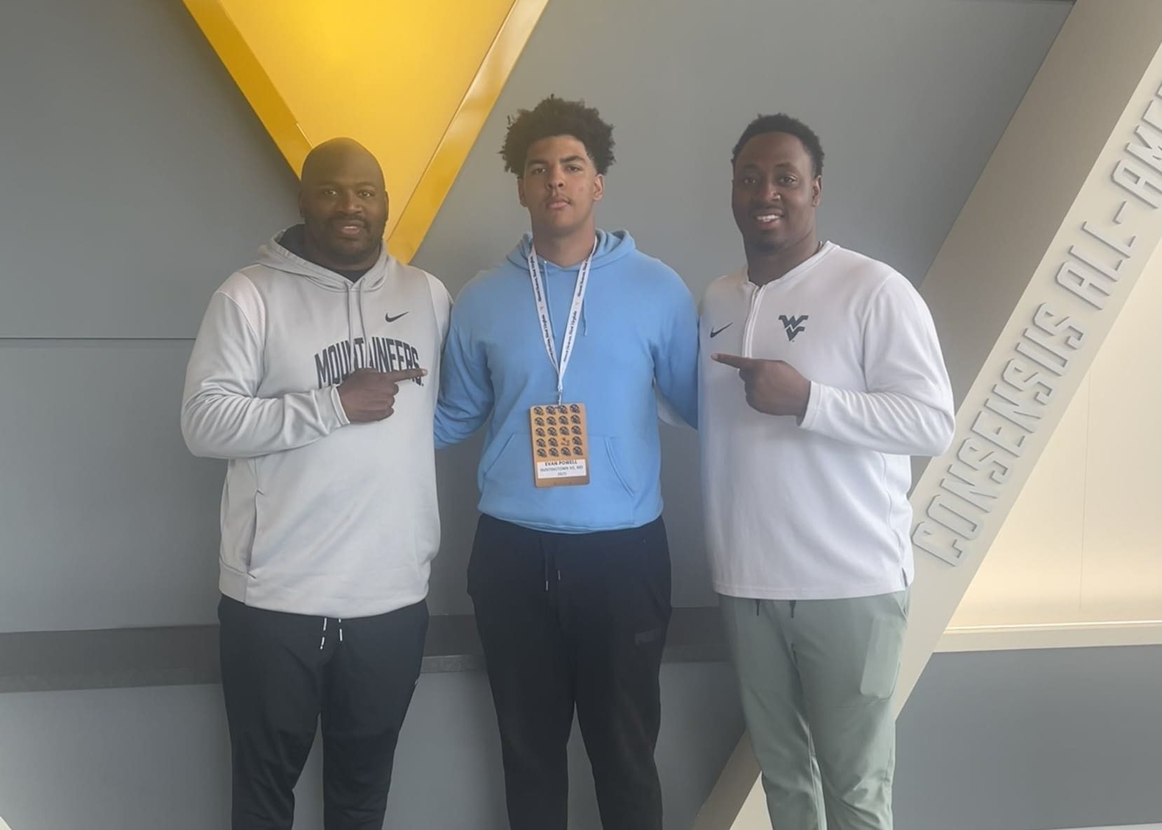 WVU Football DL commit Evan Powell with coaches