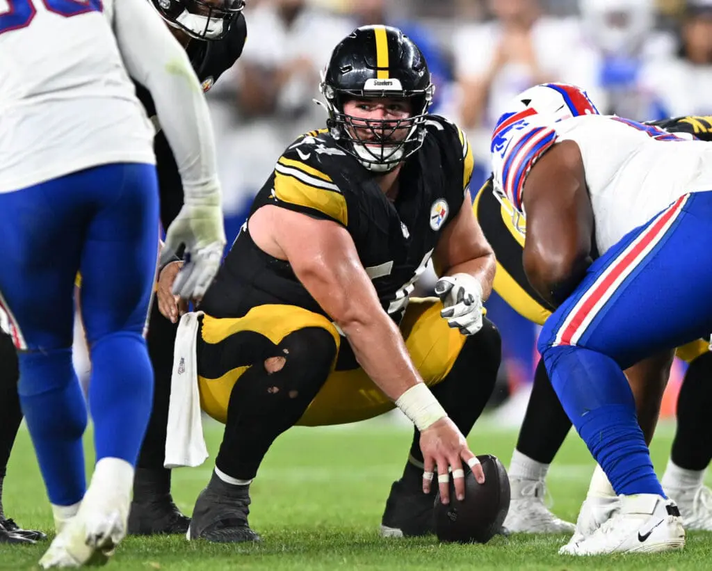 Zach Frazier with Steelers in preseason game against Bills