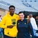 WVU Football Edge Wilnerson Telemaque and Neal Brown