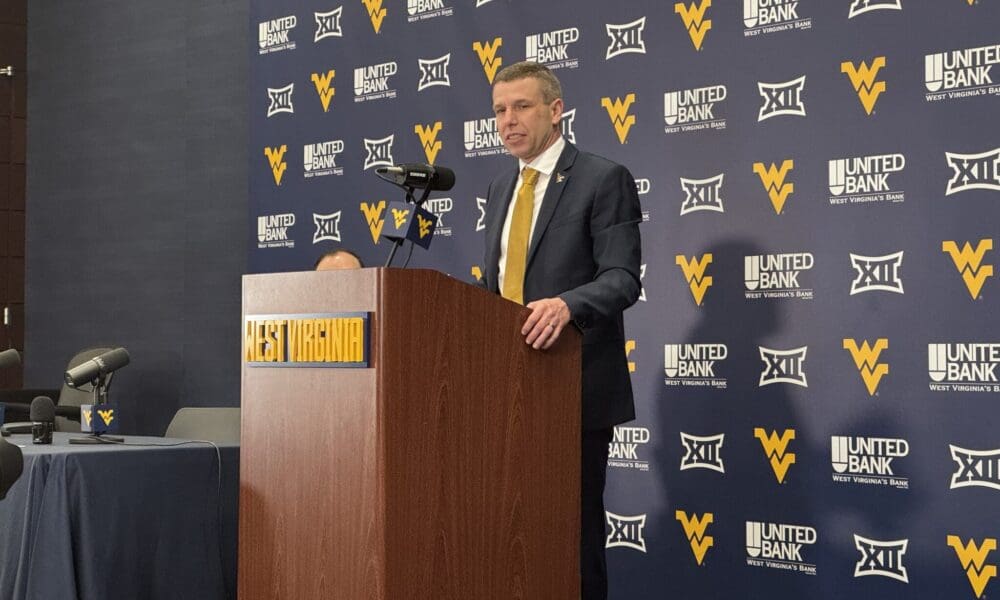 WVU Basketball HC Ross Hodge at intro press conference