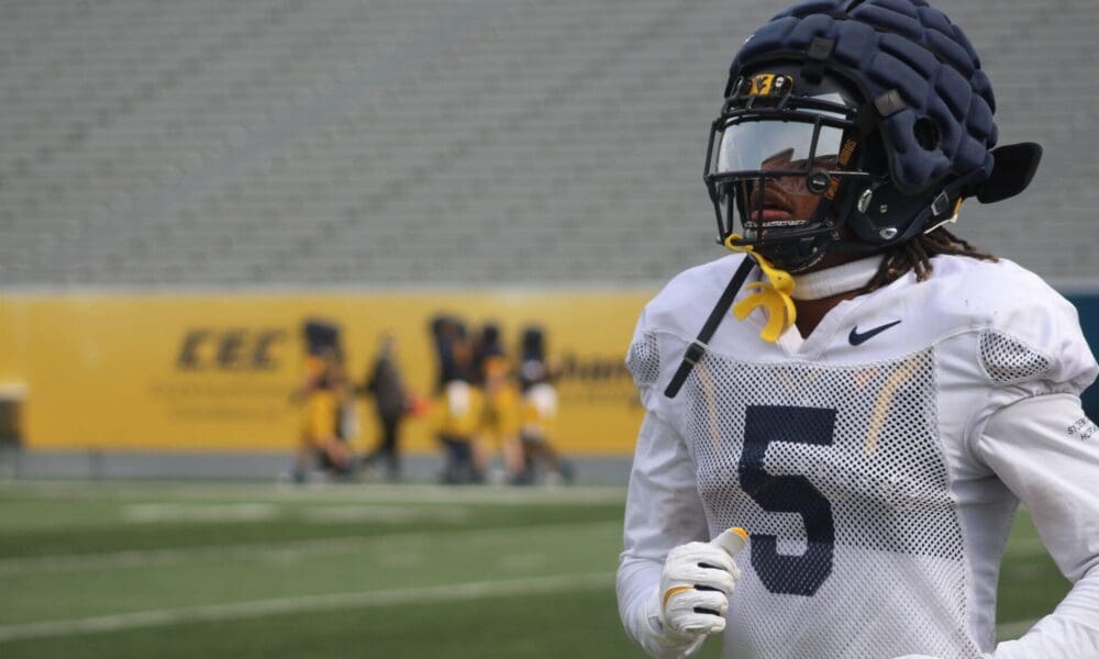 WVU Football WR Jaden Bray at practice