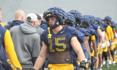 WVU Football Ben Cutter at practice