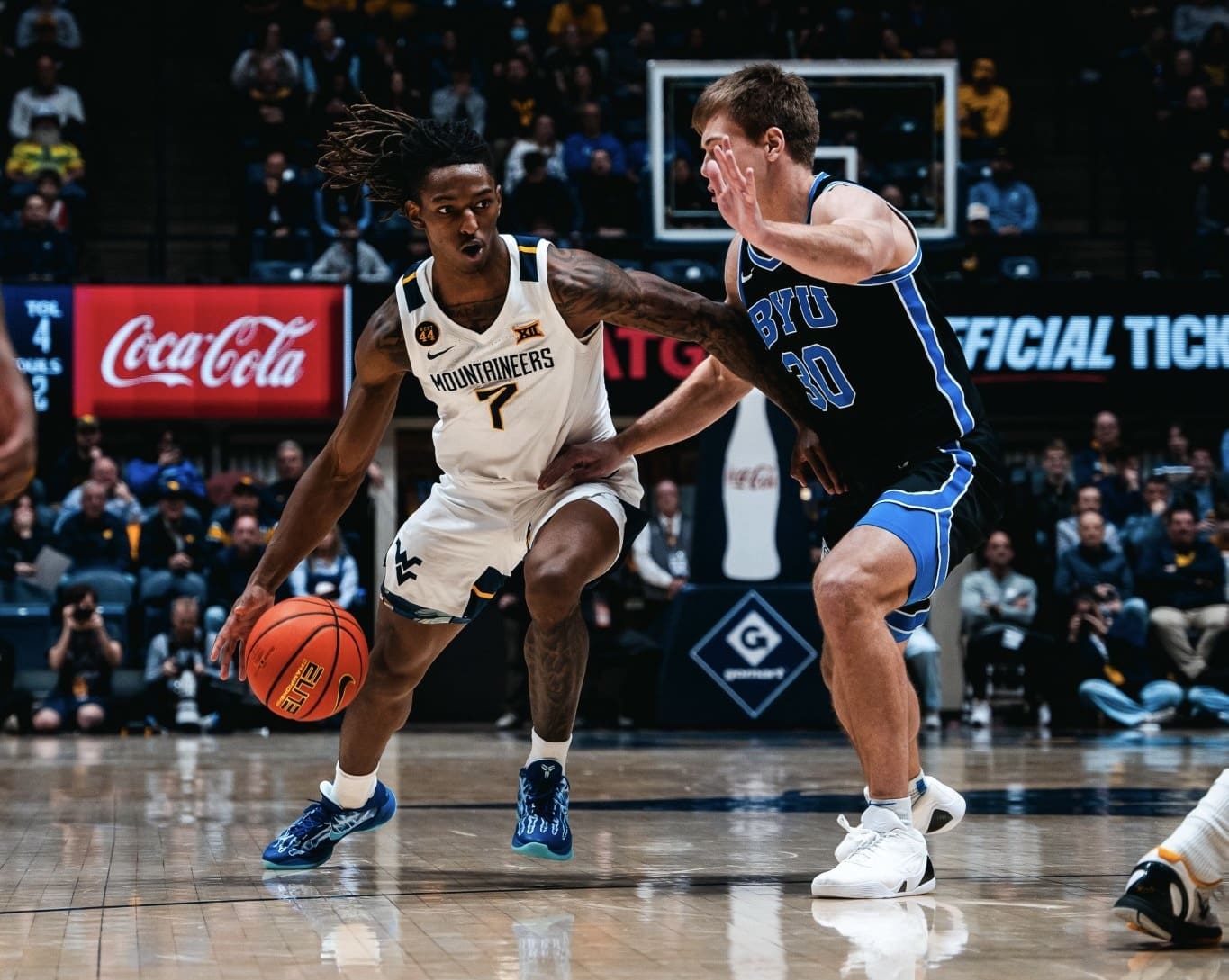 WVU Basketball Javon Small against BYU