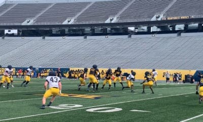 WVU Football spring practice at Milan Puskar Stadium