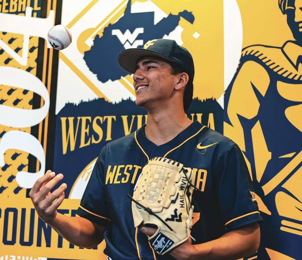 WVU Baseball transfer right-handed pitcher Dawson Montesa. Image courtesy of Dawson Montesa's Instagram account.