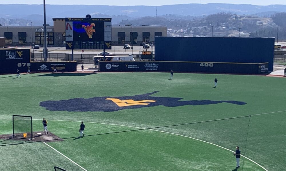 WVU Baseball field logo at Kendrick Family Ballpark