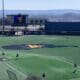 WVU Baseball field logo at Kendrick Family Ballpark