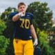 WVU Football offensive lineman Raymond Kovalesky. Image courtesy of Raymond Kovalesky's Instagram account.
