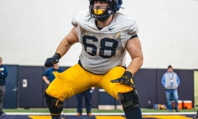 WVU Football offensive lineman Wyatt Minor. Image courtesy of Wyatt Minor's Instagram account