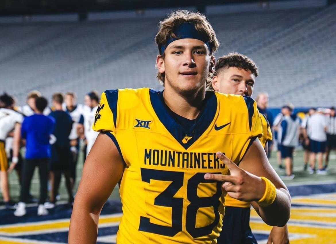 WVU Football long snapper Macguire Moss. Image courtesy of Macguire Moss' Instagram account