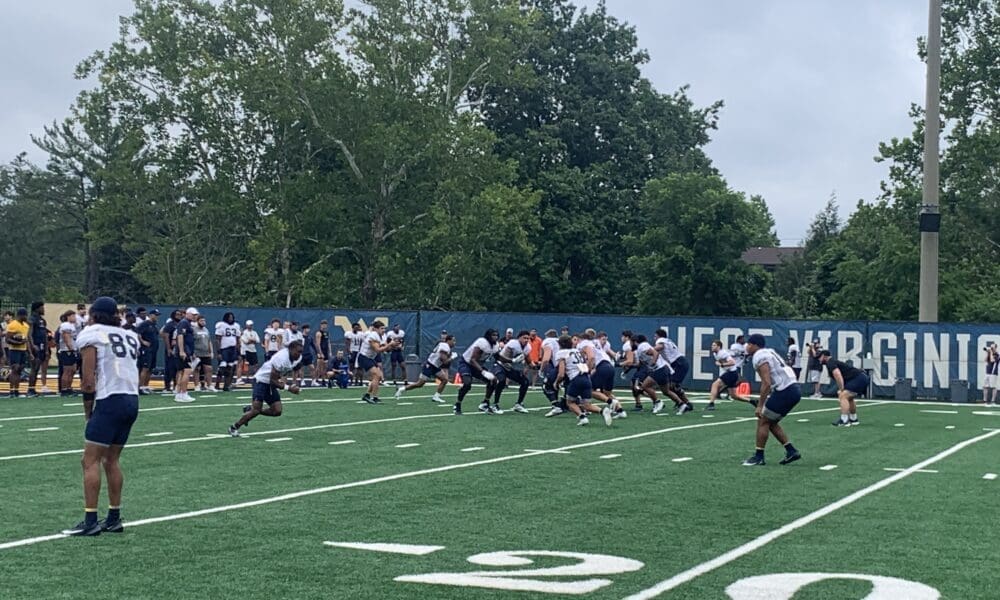 WVU Football team during practice
