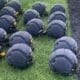 WVU Football padded helmets stock photo