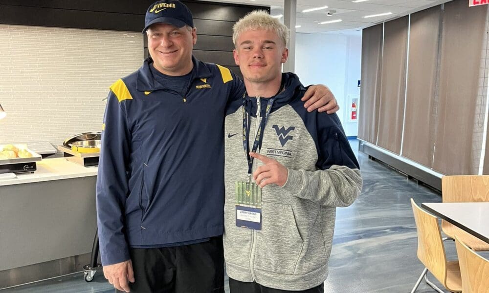 WVU Football punter recruit Jimmy Gregg and Rich Rodriguez