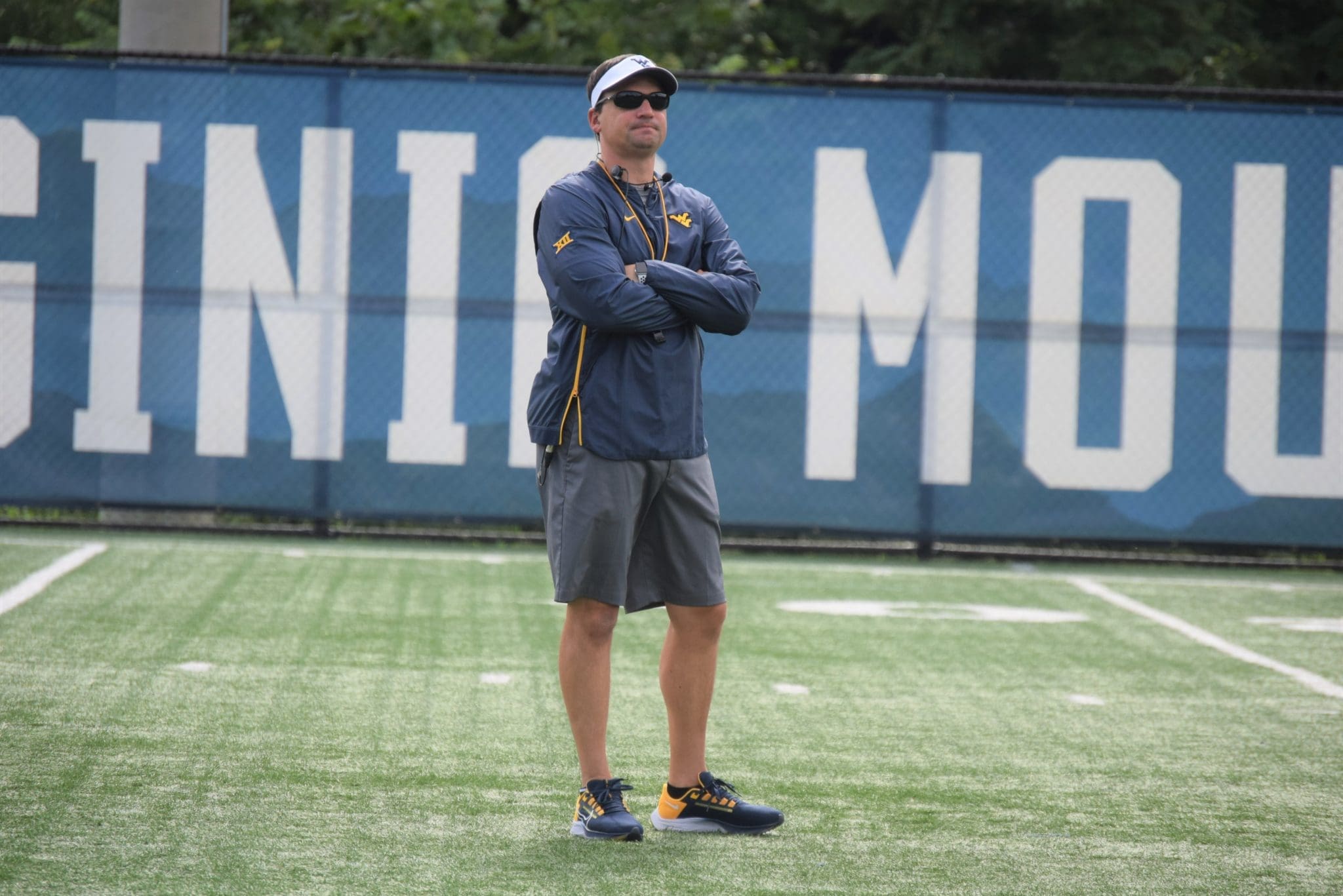 WVU Football HC Neal Brown at practice