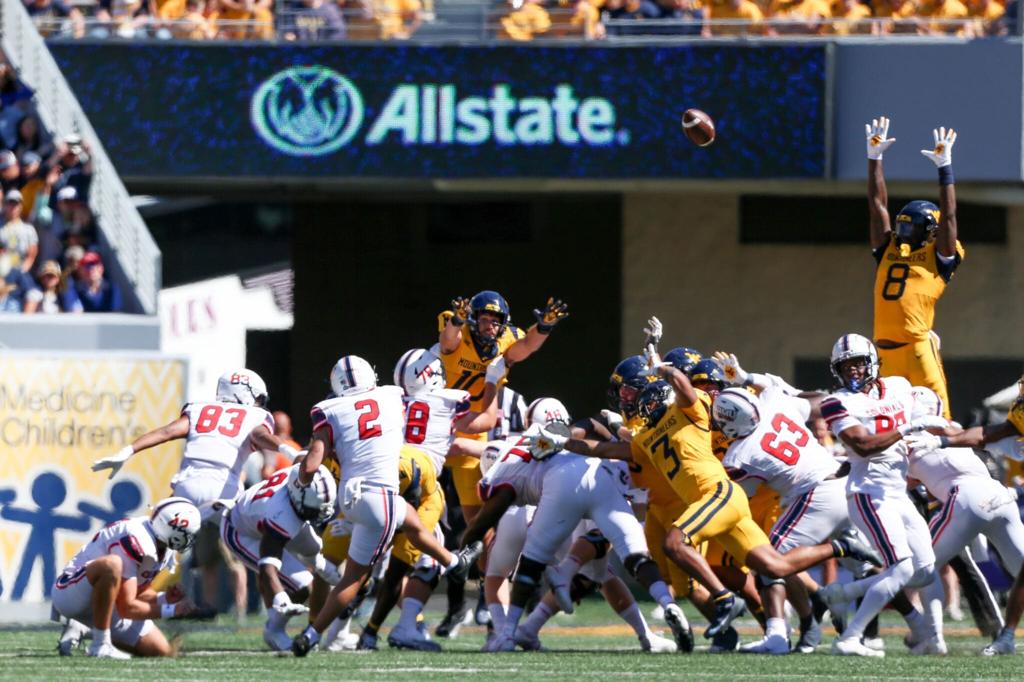 WVU Football Brandon Siders deflects pass against RMU