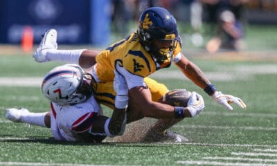 WVU Football WR Cam Vaughn against RMU