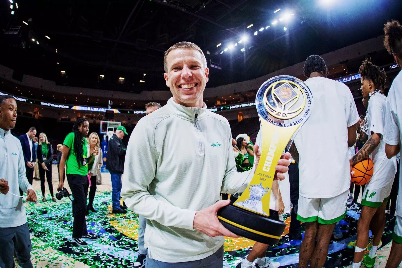 Ross Hodge with NIT trophy