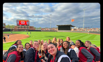 ISU softball team cheers on WVU baseball team
