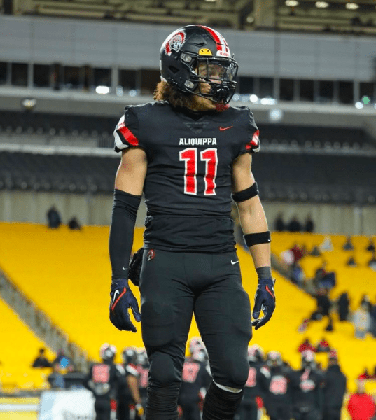 WVU Football LB recruit Cameron Lindsey with Aliquippa