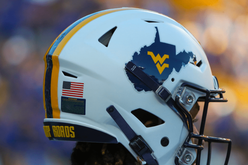 WVU Football Country Roads Helmet stock