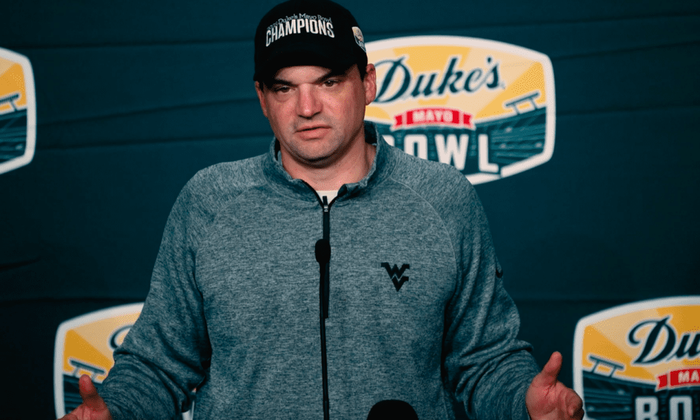 WVU HC Neal Brown after Mayo Bowl win
