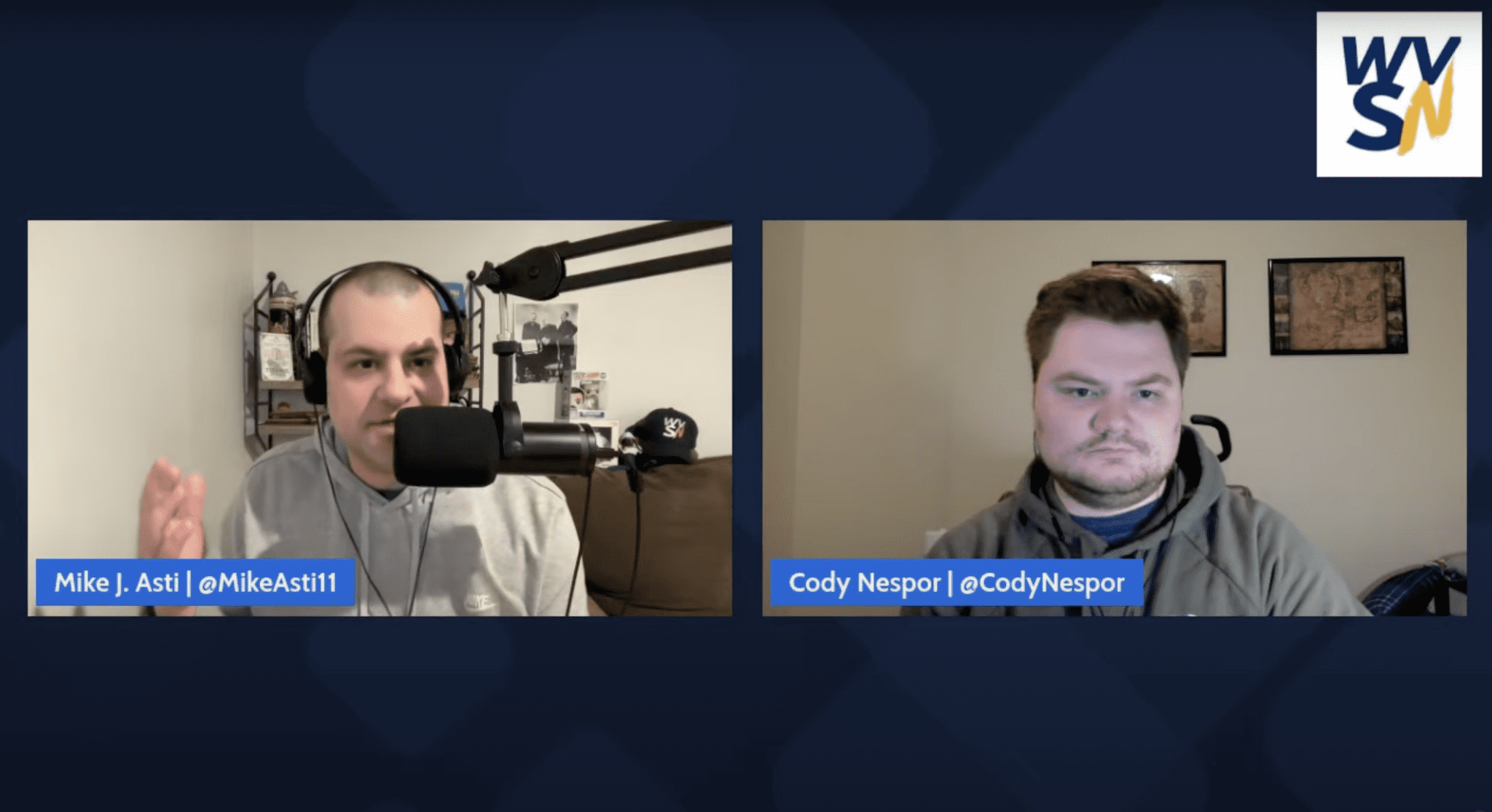 Mike Asti and Cody Nespor on WVU basketball postgame show