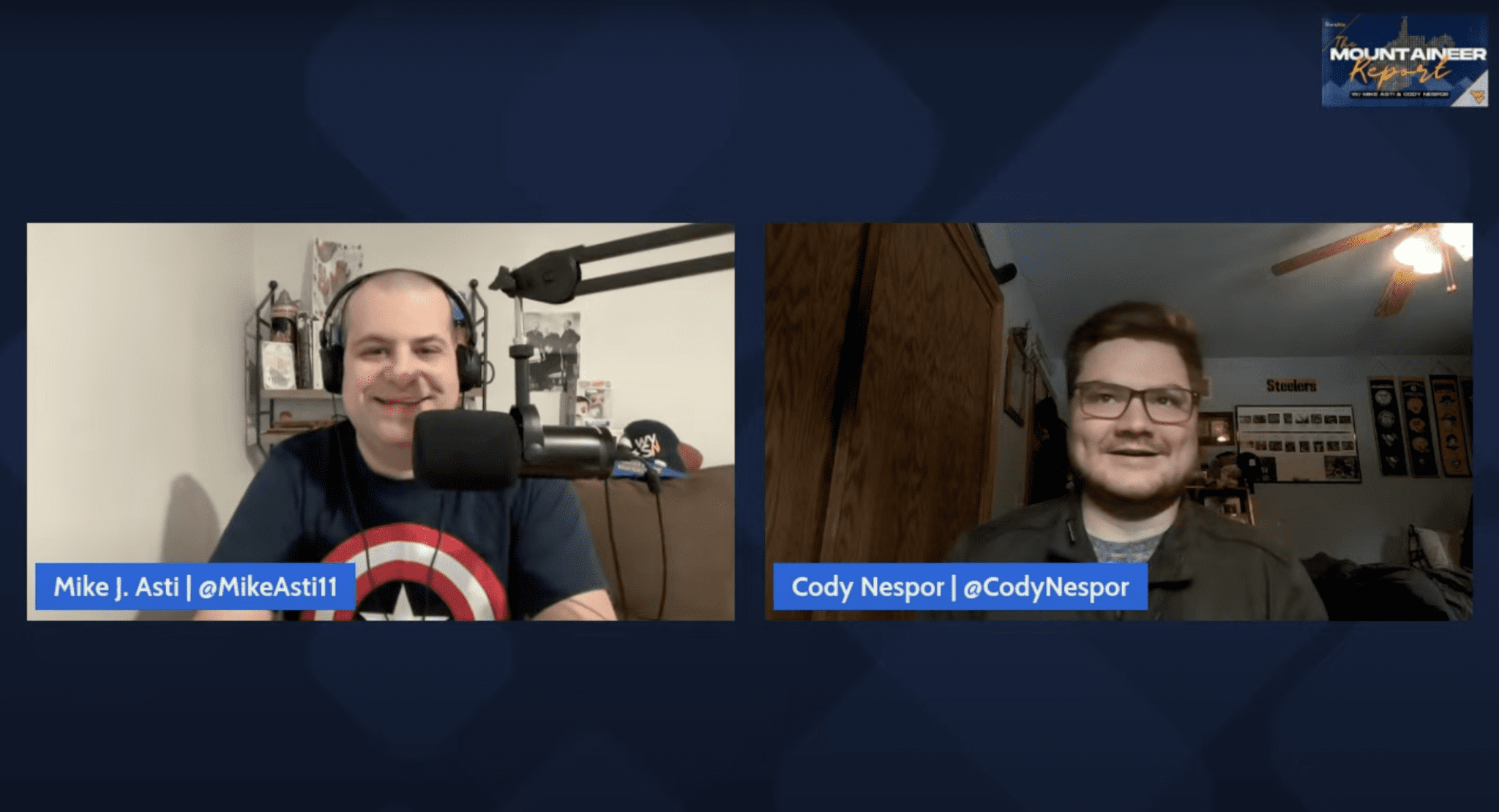 Mike Asti and Cody Nespor talking WVU news on Mountaineer Report