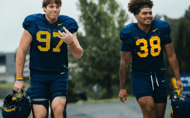 WVU Football transfers Adam Tomczyk and Caleb Nuhi-Yandall. Image courtesy of Caleb Nuhi-Yandall's Instagram account.