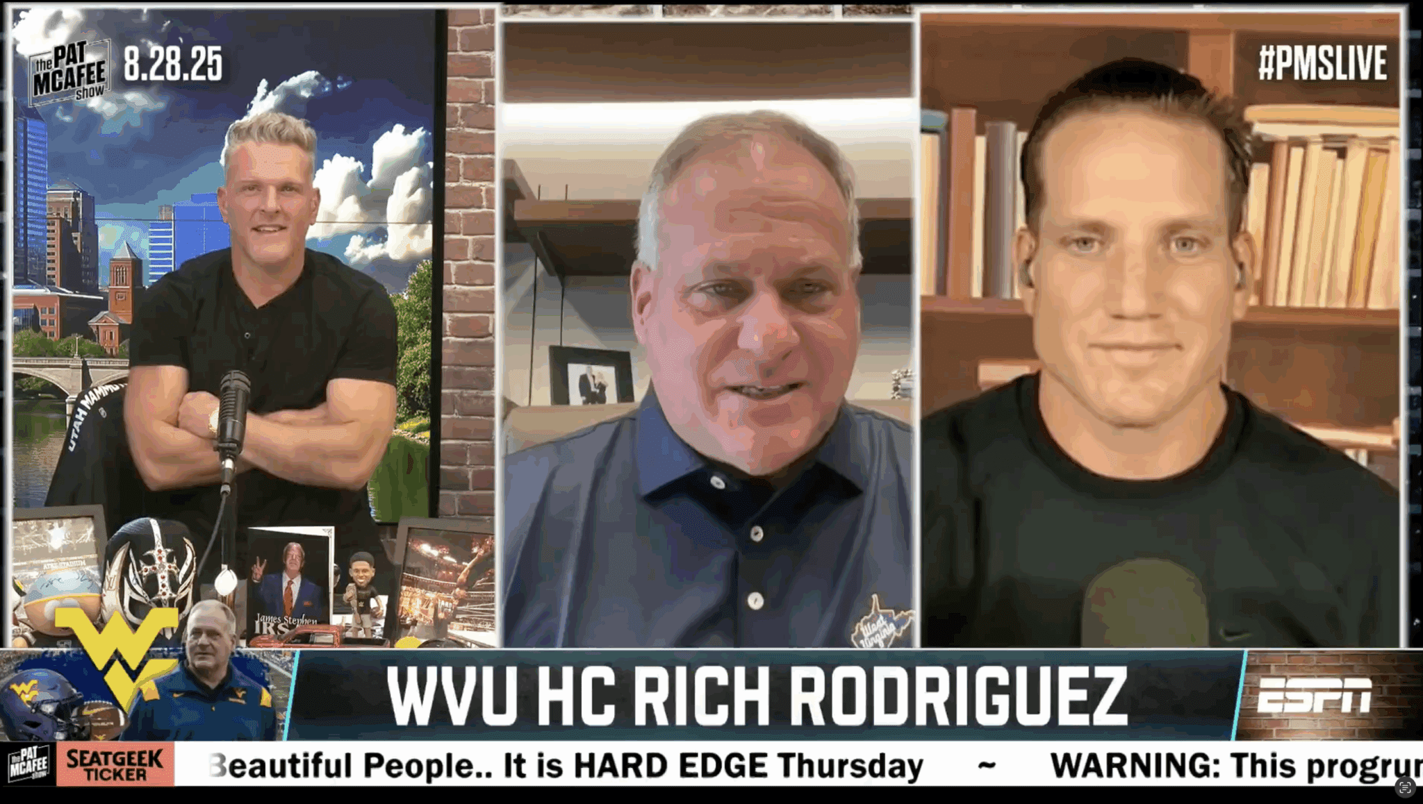 WVU Football HC Rich Rodriguez on Pat McAfee Show