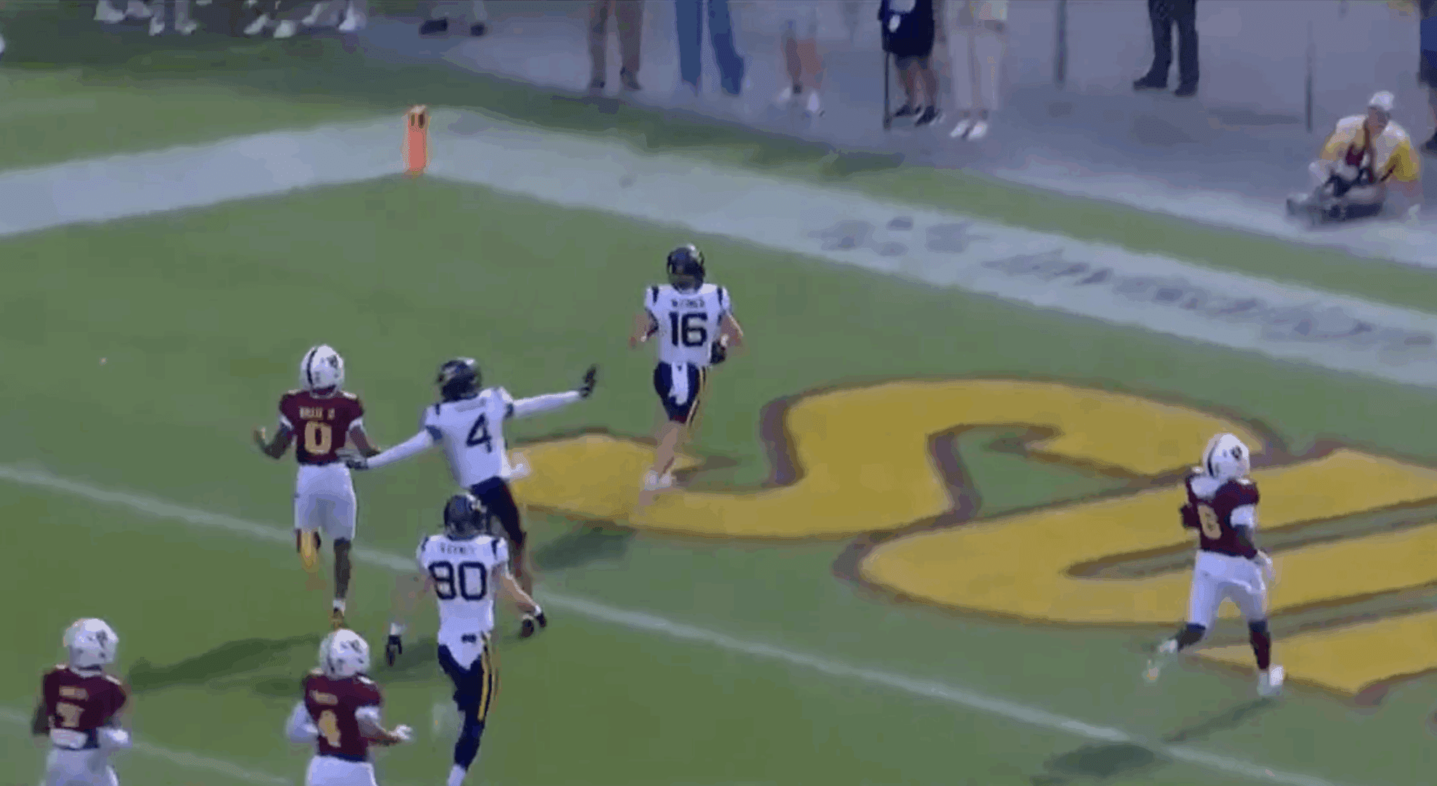 WVU Football Jeff Weimer touchdown catch at ASU