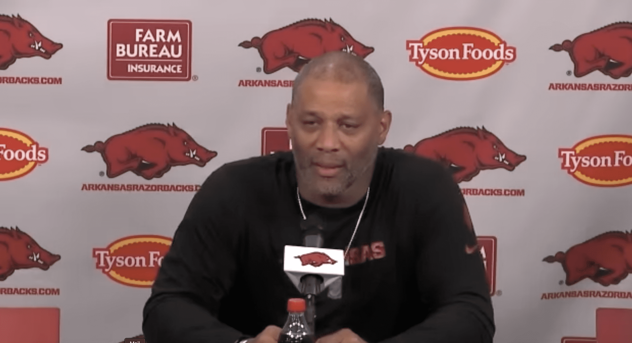 WVU Football DE coach Deke Adams with Arkansas