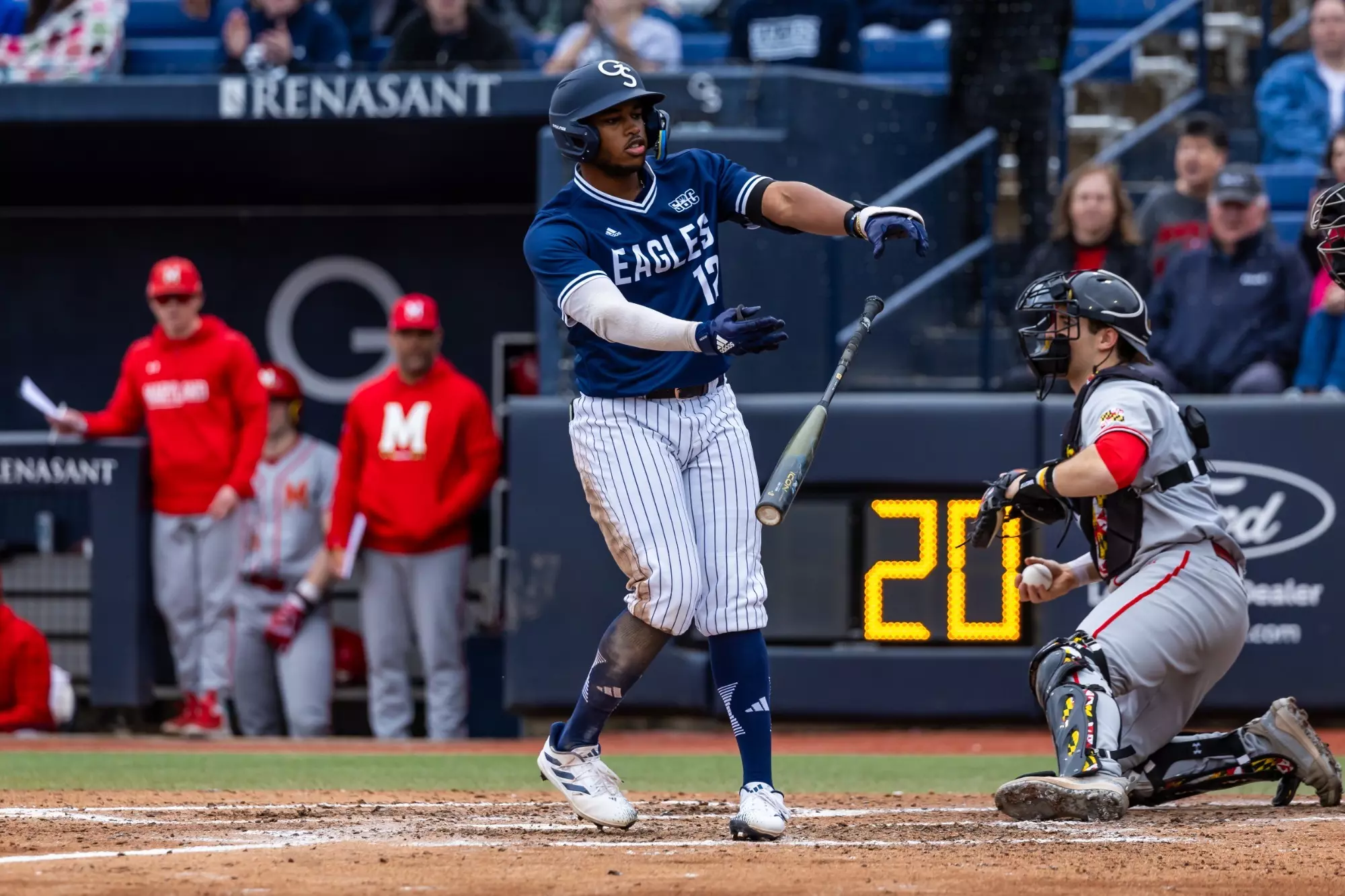 WVU Baseball Sean Smith with Georgia Southern