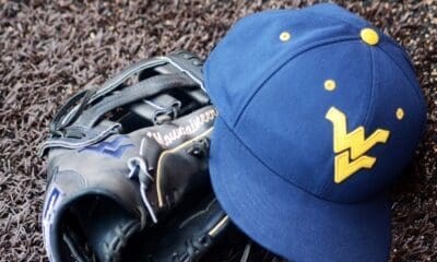 WVU baseball equipment lays on the warning track at North Carolina's Boshamer Stadium on Thursday, June 6, 2024. (Mitchell Northam, WV Sports Now)