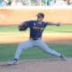 WVU Baseball pitcher Derek Clark pitches against UNC on June 7, 2024 at Boshamer Stadium in Chapel Hill, N.C. in the NCAA Tournament Super Regionals. (Mitchell Northam / WV Sports Now)